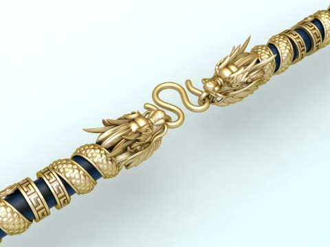 Dragon necklace - Dragon pendant - Wrap leather cord - N843 3D 프린트 모델