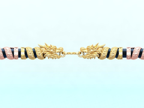 Dragon necklace - Dragon pendant - Wrap leather cord - N843 Modello di stampa 3D