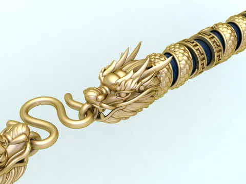 Dragon necklace - Dragon pendant - Wrap leather cord - N843 Modello di stampa 3D