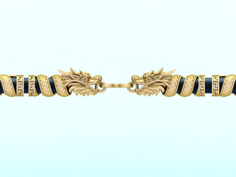 Dragon necklace - Dragon pendant - Wrap leather cord - N843 Modello di stampa 3D