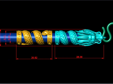 Намисто Дракон - Кулон Дракон - Шкіряний шнур - N843 3D Принт Модель