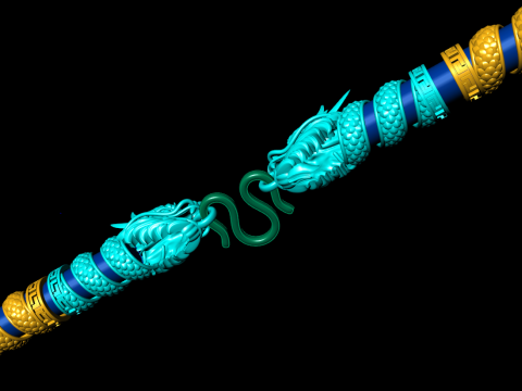 Dragon necklace - Dragon pendant - Wrap leather cord - N843 Modello di stampa 3D