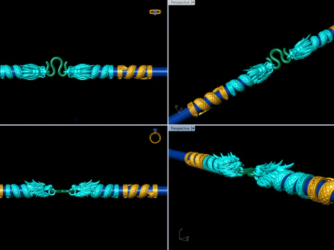 Намисто Дракон - Кулон Дракон - Шкіряний шнур - N843 3D Принт Модель