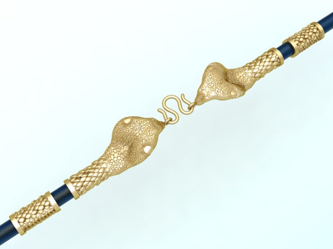 Cobra necklace - Snake pendant - Wrap leather cord - N1126 3D 프린트 모델