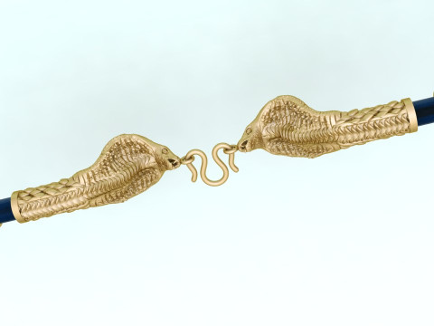 Cobra necklace - Snake pendant - Wrap leather cord - N1126 3Dプリントモデル