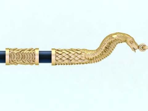 Cobra necklace - Snake pendant - Wrap leather cord - N1126 3Dプリントモデル
