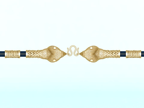 Cobra necklace - Snake pendant - Wrap leather cord - N1126 3Dプリントモデル