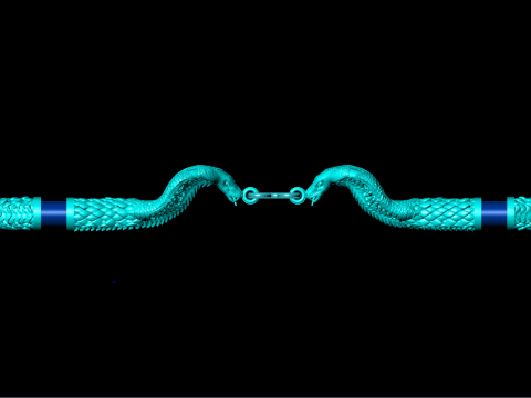 Cobra necklace - Snake pendant - Wrap leather cord - N1126 3Dプリントモデル