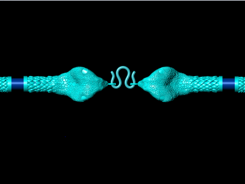 Cobra necklace - Snake pendant - Wrap leather cord - N1126 3Dプリントモデル