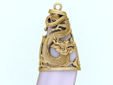 Tiger fangs pendant - Tiger tooth pendant - Buddha Quanyin pendant - N903 3D Print Model