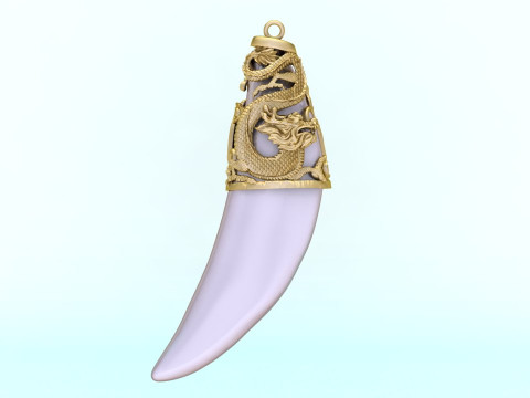 Tiger fangs pendant - Tiger tooth pendant - Buddha Quanyin pendant - N903 3D Print Model
