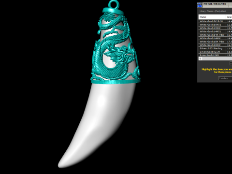 Tiger fangs pendant - Tiger tooth pendant - Buddha Quanyin pendant - N903 3D Print Model