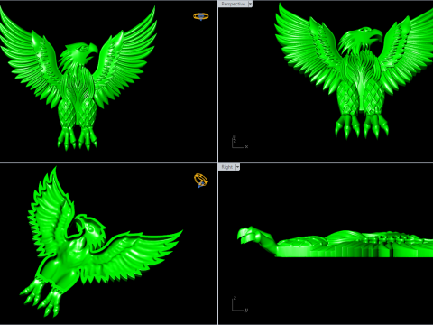 Eagle for jewelry - Eagle for ring - Eagle for pendant - N931 3D 打印模型