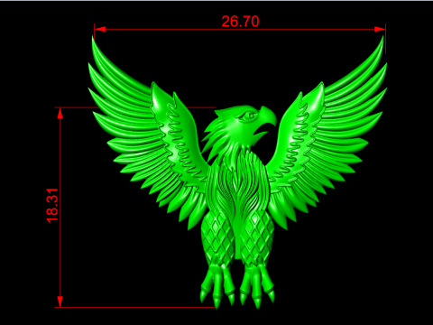 Eagle for jewelry - Eagle for ring - Eagle for pendant - N931 3D 打印模型