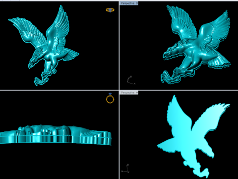 Eagle for jewelry - Eagle for ring - Eagle for pendant - N1022 3D Print Model