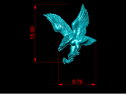 Eagle for jewelry - Eagle for ring - Eagle for pendant - N1022 3D Print Model
