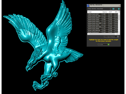 Eagle for jewelry - Eagle for ring - Eagle for pendant - N1022 3D Print Model