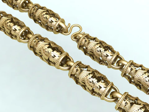 फीनिक्स हार - पक्षी हार - पुरुषों का हार - N325 3D प्रिंट मॉडल