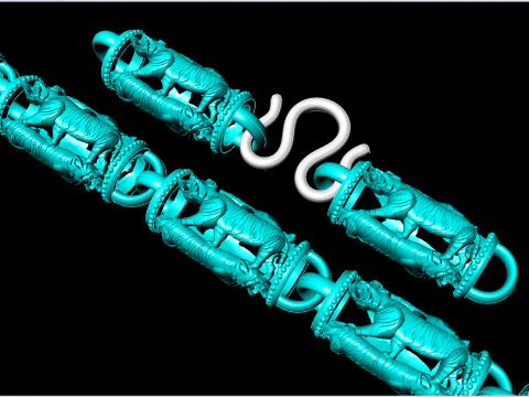 Tiger necklace - Chain necklaces - Tiger bracelet - N1141 3D Print Model