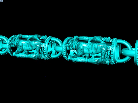 Tiger necklace - Chain necklaces - Tiger bracelet - N1141 3D Print Model