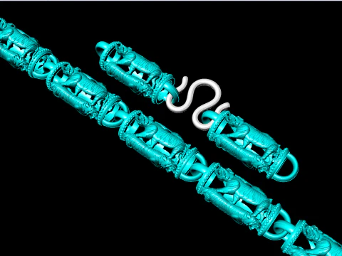 Tiger necklace - Chain necklaces - Tiger bracelet - N1141 3D Print Model