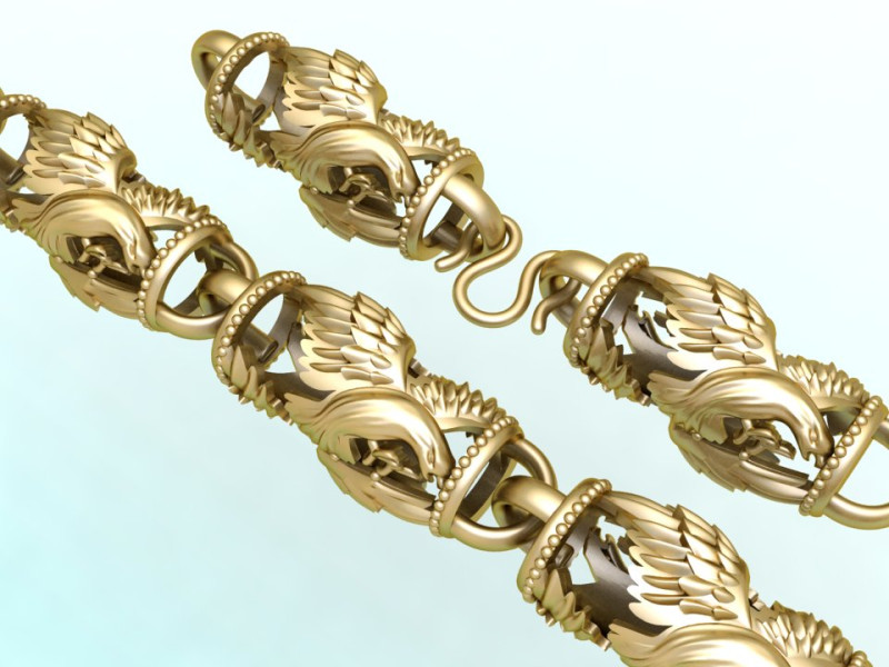 Eagle necklace - Eagle bracelet - Chain necklaces - N143 3D Print Model .c4d .max .obj .3ds .fbx .stl .blend
