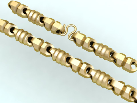 Mens necklaces - Chain necklaces - N349 3D 打印模型