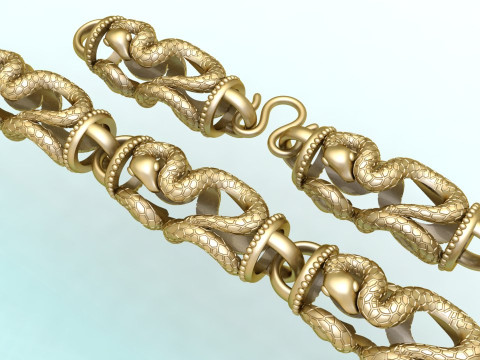 Snake necklace - Chain necklaces - Mens necklace - N233 3D printmodel