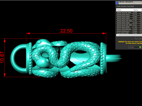 蛇项链 - 链式项链 - 男士项链 - N233 3D 打印模型
