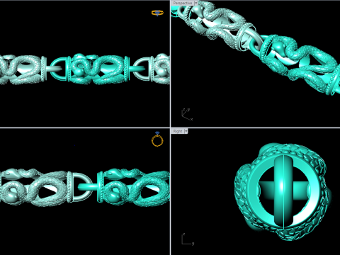 蛇项链 - 链式项链 - 男士项链 - N233 3D 打印模型