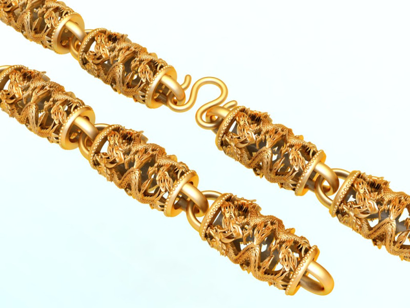 Dragon necklace - Chain necklaces - Dragon bracelet - N1054 Modello di stampa 3D .c4d .max .obj .3ds .fbx .stl .blend