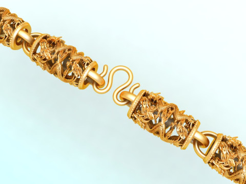 Dragon necklace - Chain necklaces - Dragon bracelet - N1054 Modello di stampa 3D