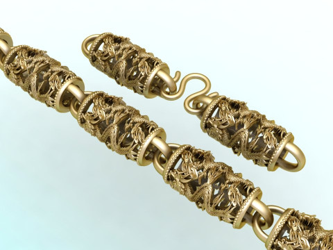Dragon necklace - Chain necklaces - Dragon bracelet - N1054 Modello di stampa 3D