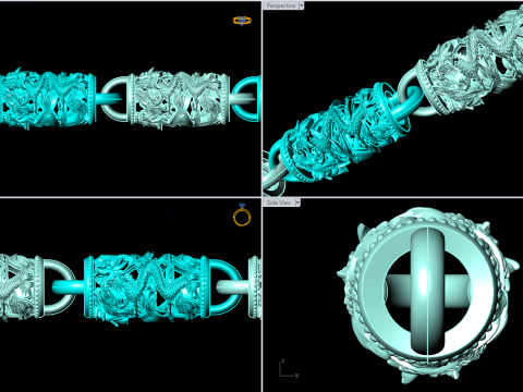 Dragon necklace - Chain necklaces - Dragon bracelet - N1054 Modello di stampa 3D