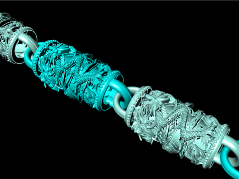 Dragon necklace - Chain necklaces - Dragon bracelet - N1054 Modello di stampa 3D