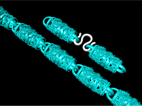 Dragon necklace - Chain necklaces - Dragon bracelet - N1054 Modello di stampa 3D