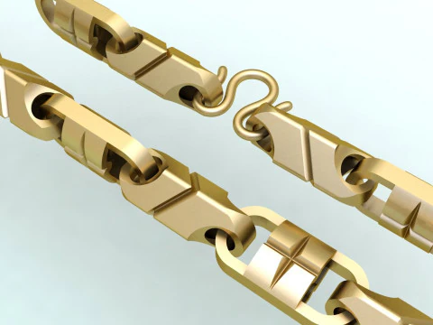 チェーン ネックレス - マイアミ キューバ ネックレス - メンズ ネックレス - N556 3Dプリントモデル