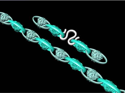 Versace necklace - Medusa necklace - Versace chain - N725 Modelo de impresión 3D