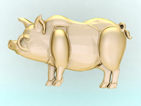 Pig for jewelry - Pigs for pendant - Pigs for ring - N1001 Modèles 3D en vedette