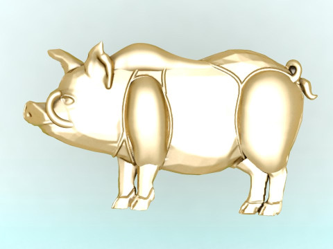 Pig for jewelry - Pigs for pendant - Pigs for ring - N1001 Modello di stampa 3D