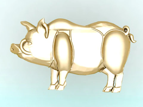 Pig for jewelry - Pigs for pendant - Pigs for ring - N1001 3D Print Model