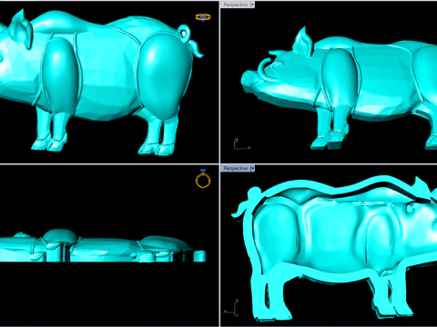 Pig for jewelry - Pigs for pendant - Pigs for ring - N1001 3D Print Model