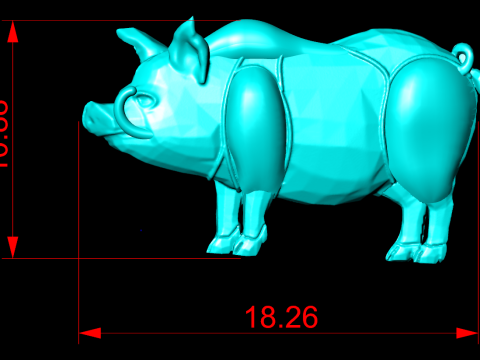 Pig for jewelry - Pigs for pendant - Pigs for ring - N1001 Modello di stampa 3D
