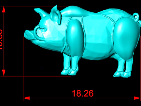 Pig for jewelry - Pigs for pendant - Pigs for ring - N1001 3D Print Model