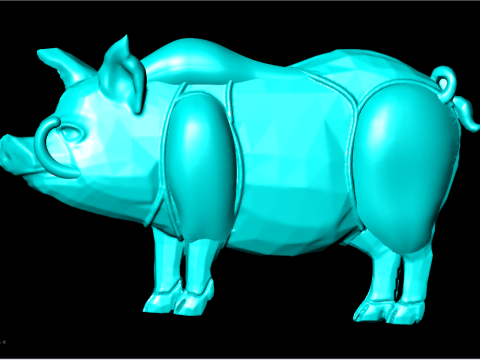 Pig for jewelry - Pigs for pendant - Pigs for ring - N1001 Modello di stampa 3D