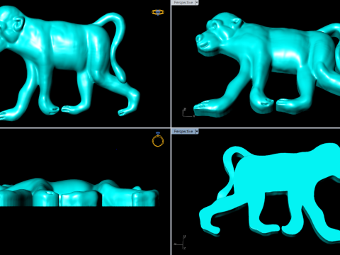 Monkey for jewelry - Monkey for ring - Monkey for pendant - N550 Modelo de Impressão 3D