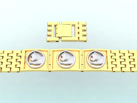 Panther bracelet -Leopard bracelets - Watch strap bracelets - N536 3D Print Model