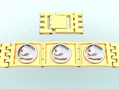 Panther bracelet -Leopard bracelets - Watch strap bracelets - N536 3D Print Model