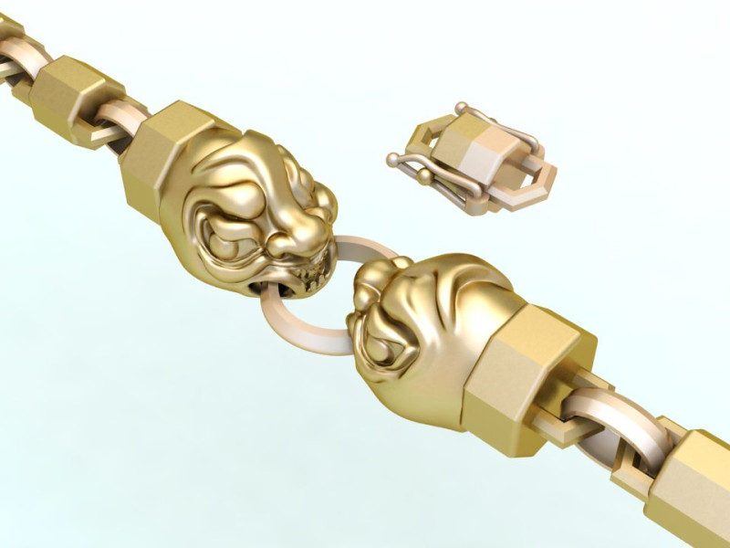 Beast bracelet - Monster bracelet - Dark bracelet - N856 Modello di stampa 3D .c4d .max .obj .3ds .fbx .stl .blend