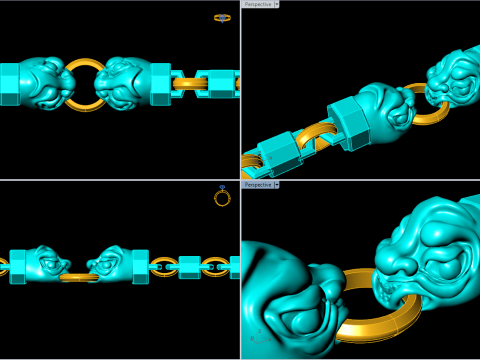 Beast bracelet - Monster bracelet - Dark bracelet - N856 Modello di stampa 3D